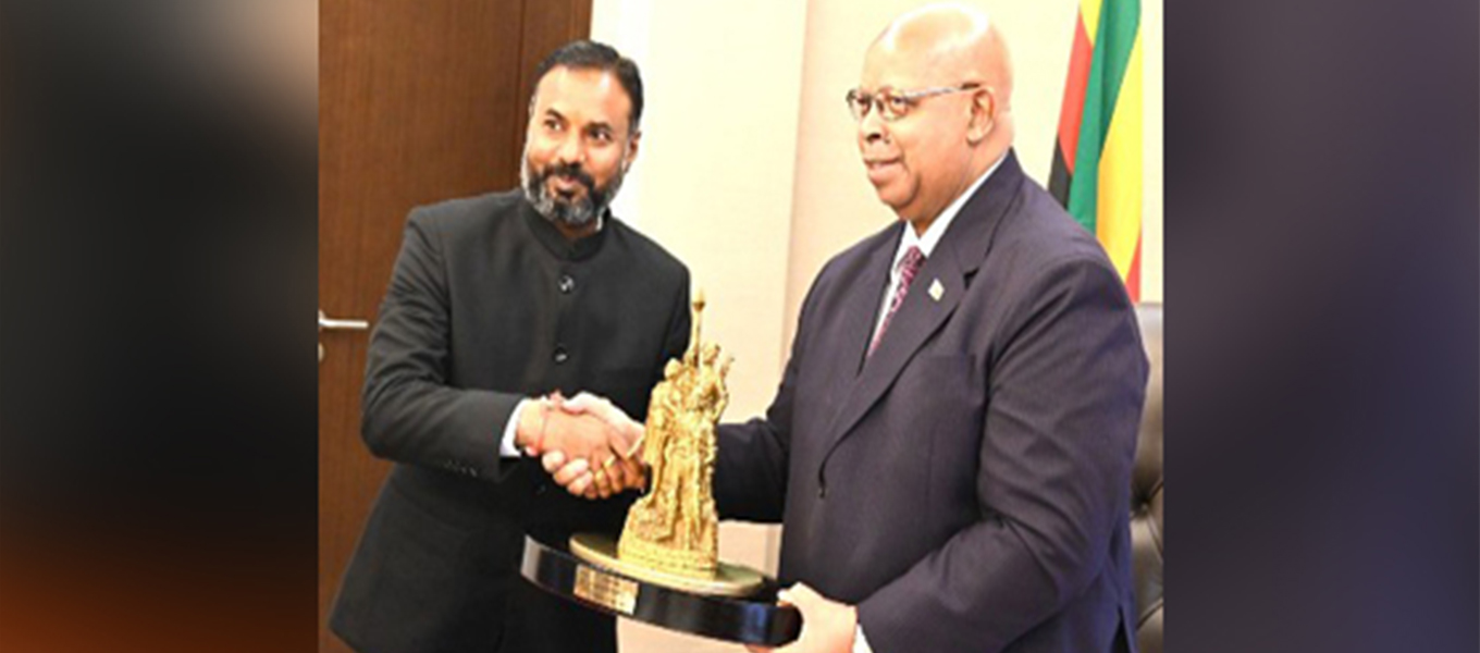 Ambassador H.E. Mr. Bramha Kumars meeting with Advocate Jacob Mudenda, Hon. Speaker of National Assembly, Parliament of Zimbabwe